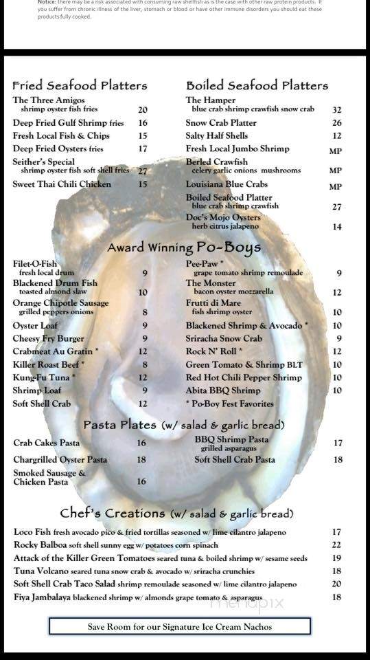 Seither's seafood - New Orleans, LA menu_pic