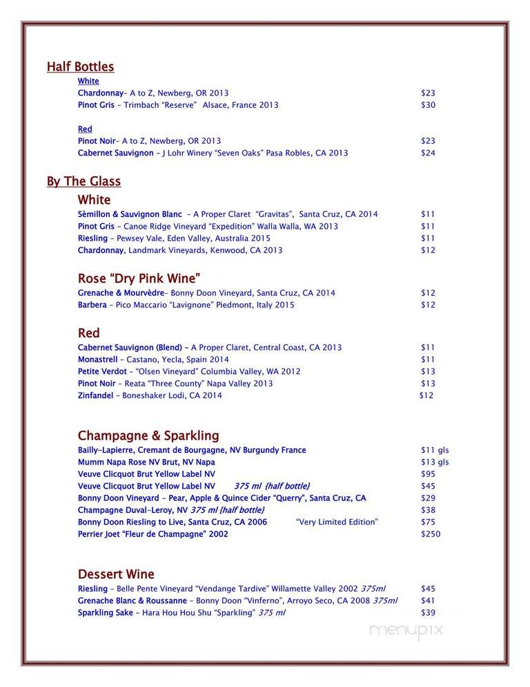 Central House Bar & Grille - Provincetown, MA menu_pic
