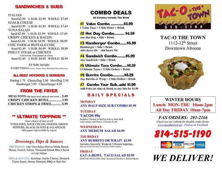 Tac-O the Town - Altoona, PA menu_pic
