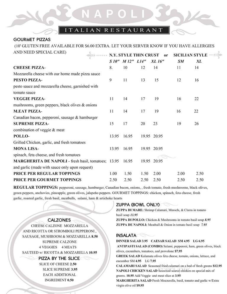 Napoli Restaurant - Pasadena, TX menu_pic
