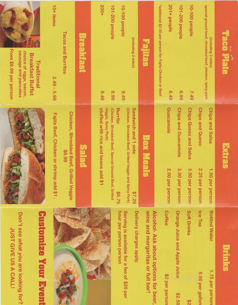 Fuzzy's Taco Shop - Southlake, TX menu_pic