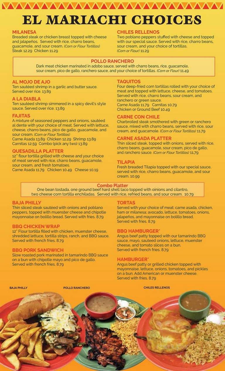 El Mariachi - Walled Lake, MI menu_pic