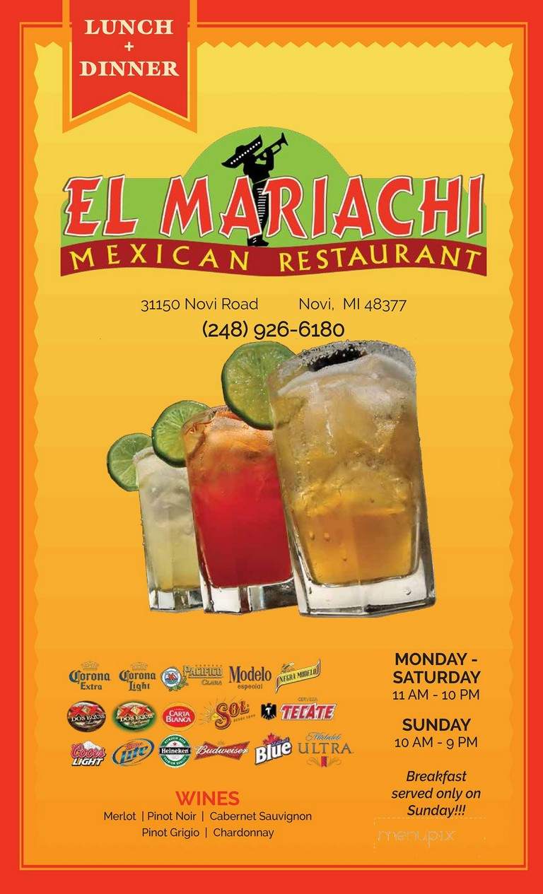 El Mariachi - Walled Lake, MI menu_pic