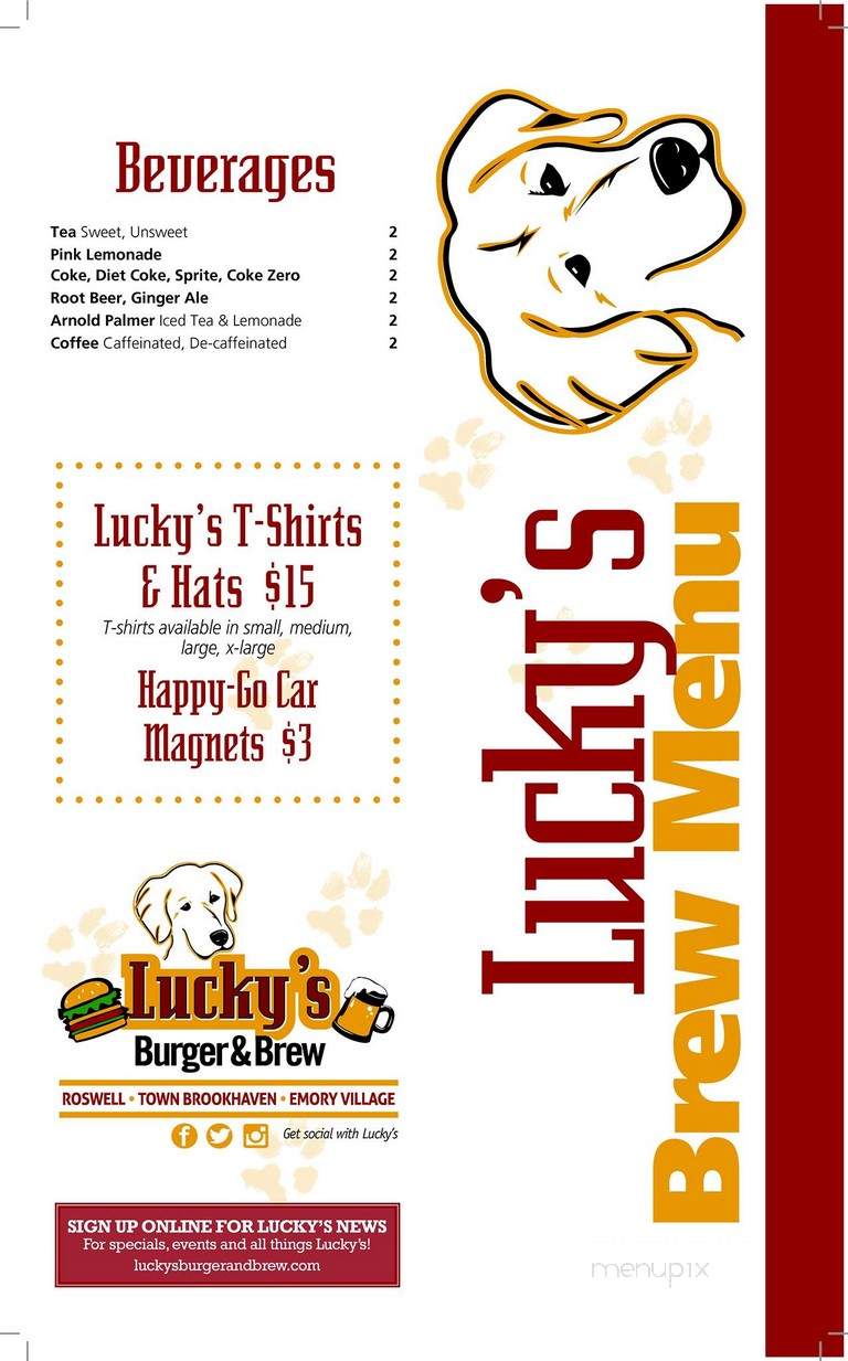 Lucky's Burger & Brew - Roswell, GA menu_pic