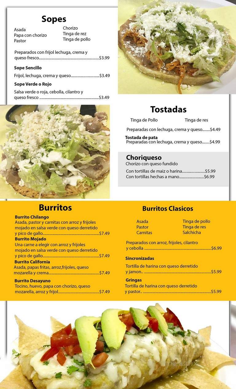 El Df - Anaheim, CA menu_pic