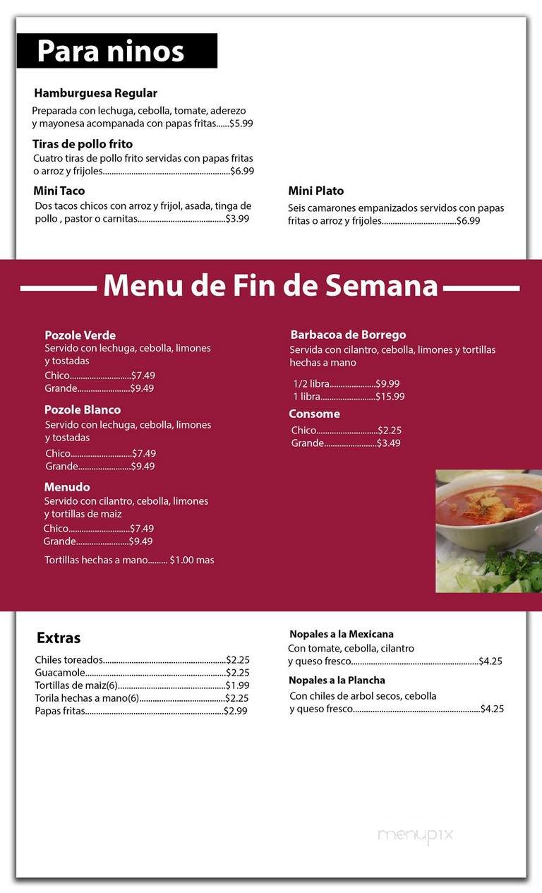 El Df - Anaheim, CA menu_pic