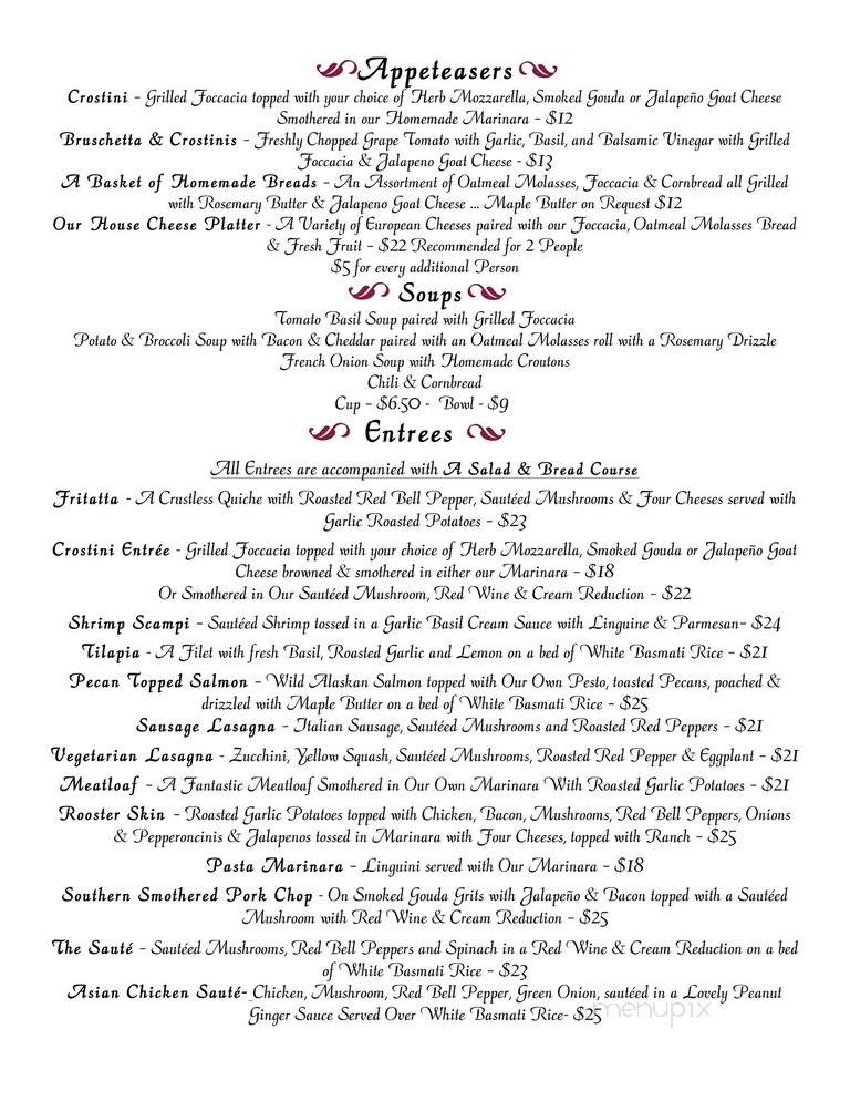 Austin Street Bistro - Jefferson, TX menu_pic