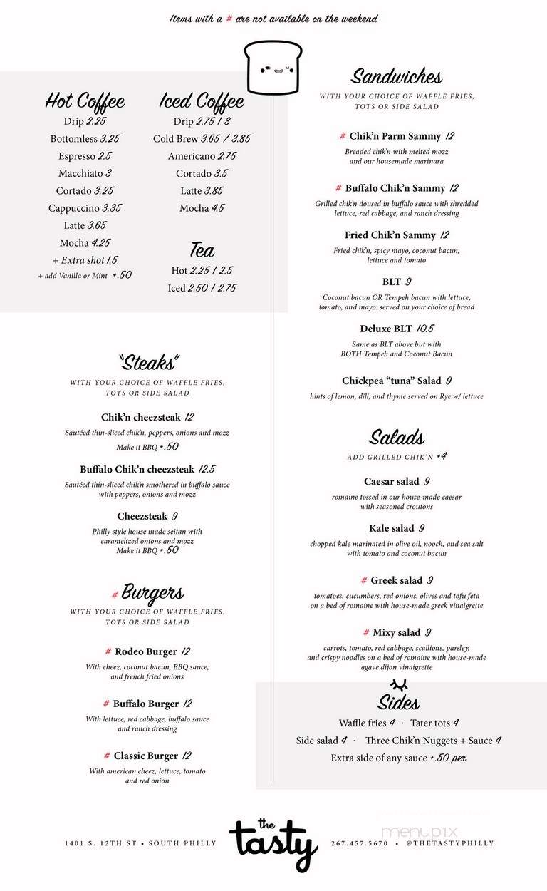 Tasty Donuts - Philadelphia, PA menu_pic