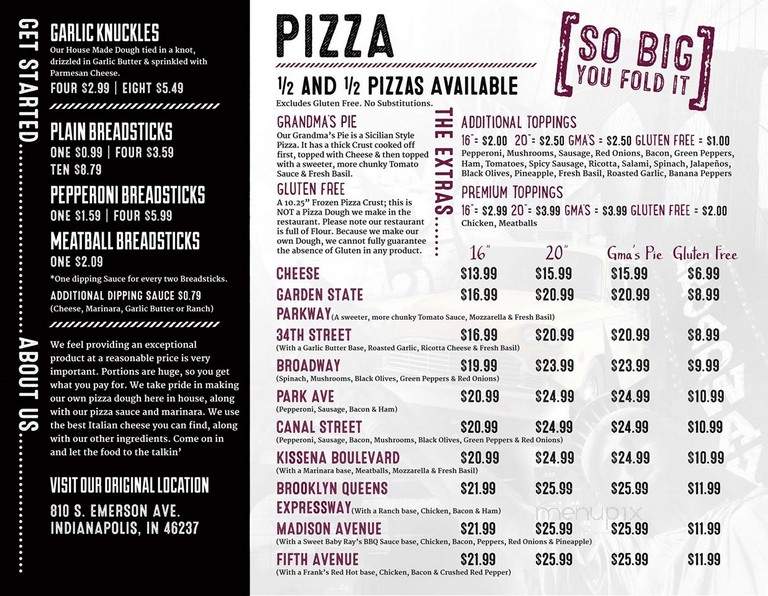 Brozinni Pizzeria - Indianapolis, IN menu_pic
