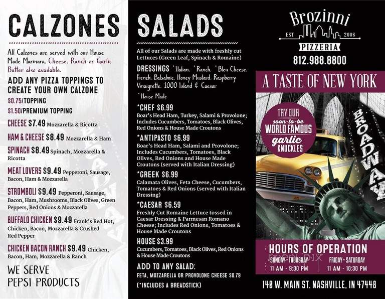 Brozinni Pizzeria - Indianapolis, IN menu_pic