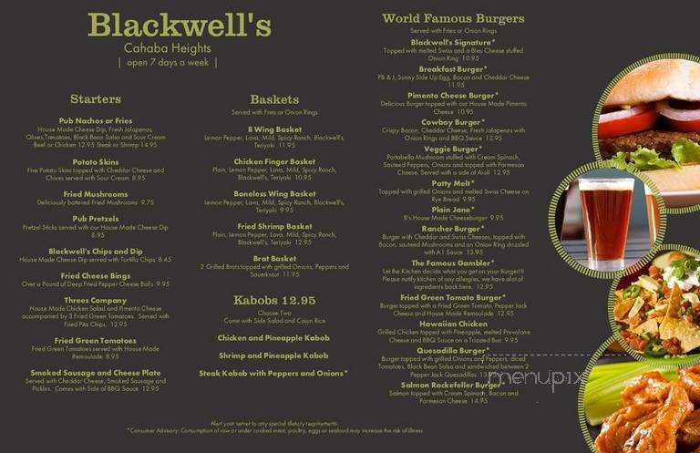 Blackwell's Pub - Cahaba Heights, AL menu_pic