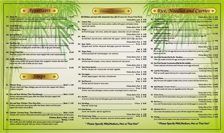 Thai Hut II - Navarre, FL menu_pic
