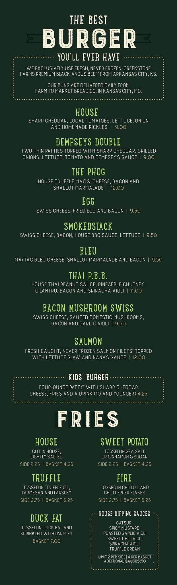 Dempsey's Burger pub - Lawrence, KS menu_pic