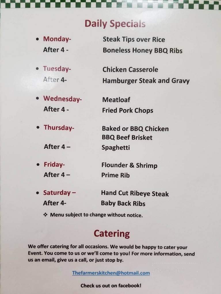 Farmers Kitchen - Hermiston, OR menu_pic