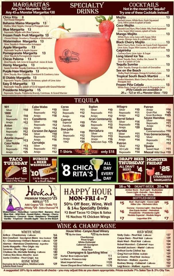 Tequila Chicas - Miami Beach, FL menu_pic
