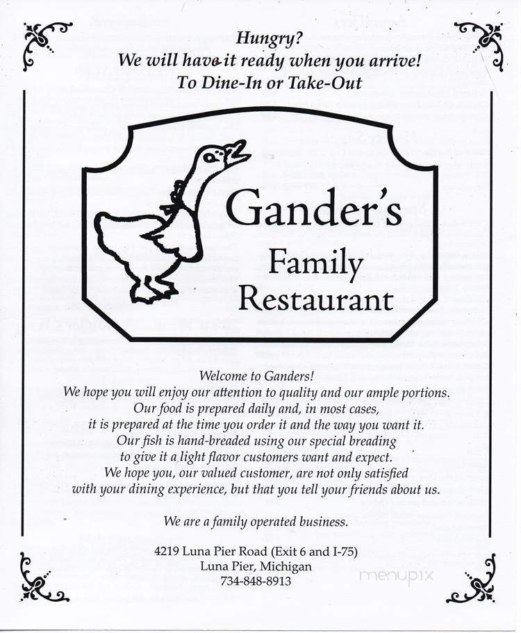 Gander's Family Restaurant - Luna Pier, MI