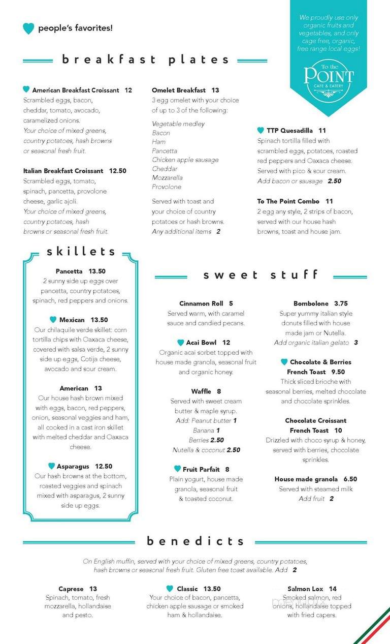 To the Point Cafe - San Diego, CA menu_pic