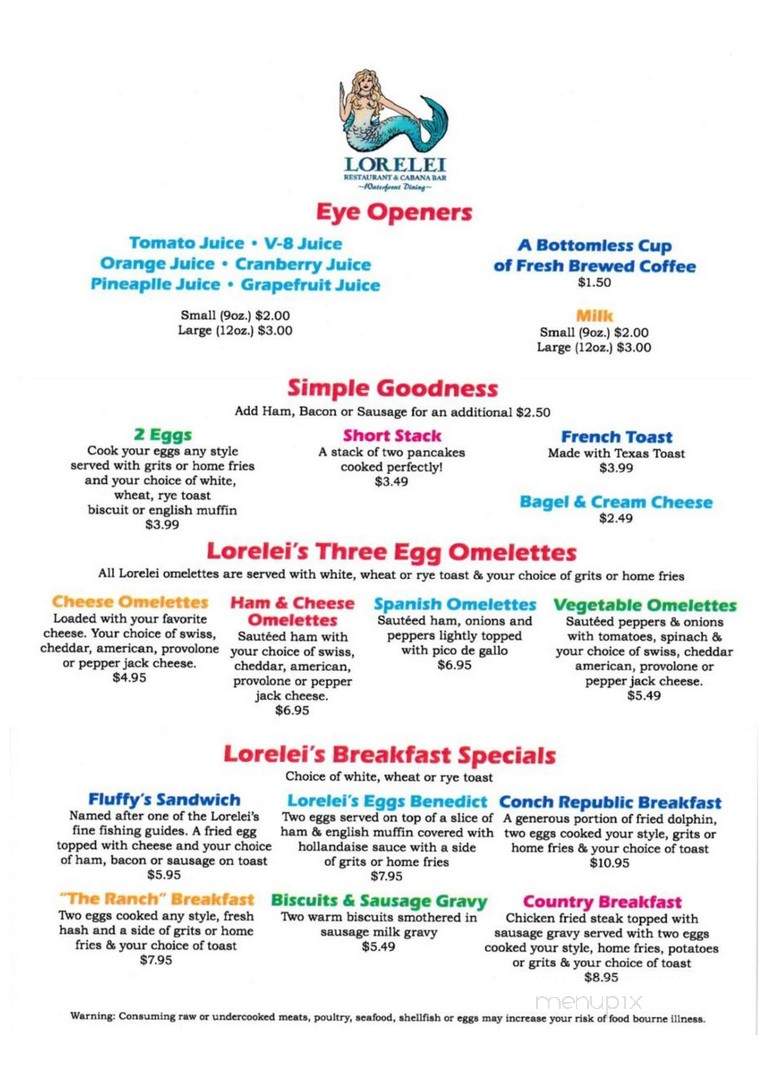 Lorelei Restaurant & Cabana - Islamorada, FL menu_pic