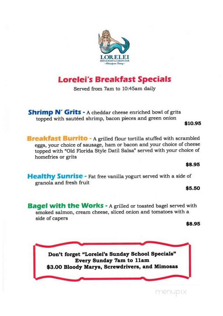 Lorelei Restaurant & Cabana - Islamorada, FL menu_pic
