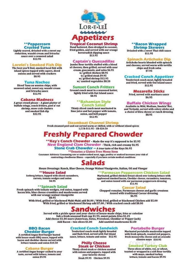 Lorelei Restaurant & Cabana - Islamorada, FL menu_pic