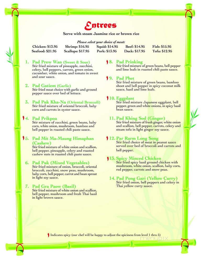 Sak's Thai Cuisine - Fairport, NY menu_pic