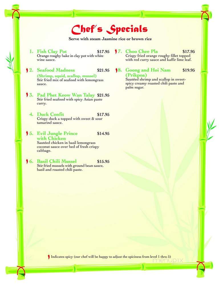 Sak's Thai Cuisine - Fairport, NY menu_pic