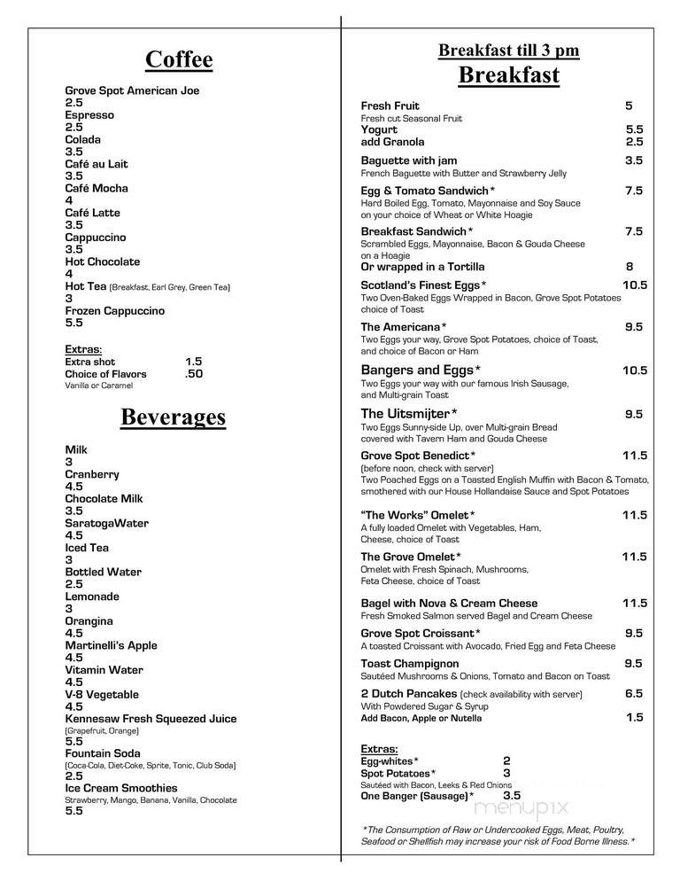 The Grove Spot - Miami, FL menu_pic