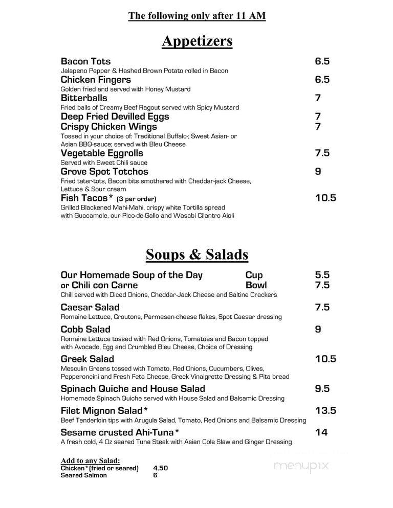 The Grove Spot - Miami, FL menu_pic