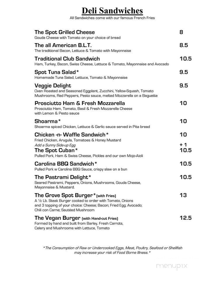 The Grove Spot - Miami, FL menu_pic