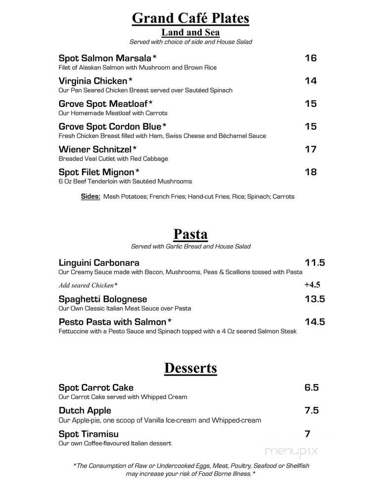 The Grove Spot - Miami, FL menu_pic