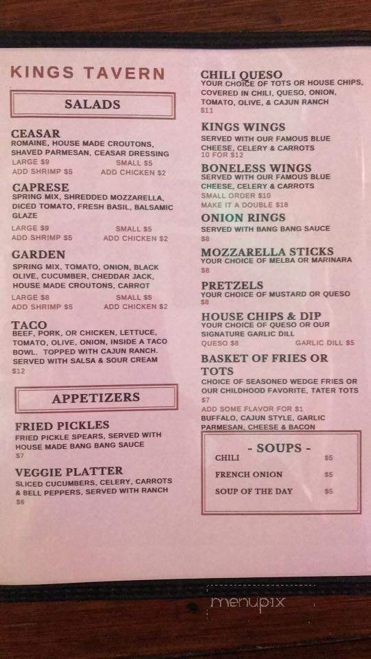 Kings Tavern - Saratoga Springs, NY menu_pic