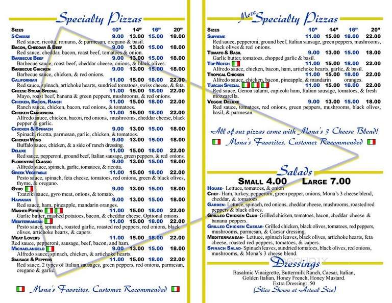 Mona Pizza Gourmet - Sandusky, OH menu_pic
