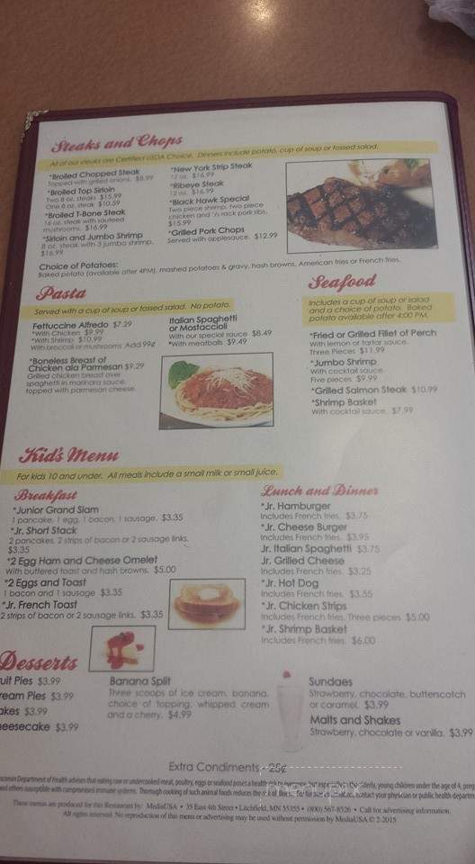 Black Hawk Family Restaurant - Sauk City, WI menu_pic