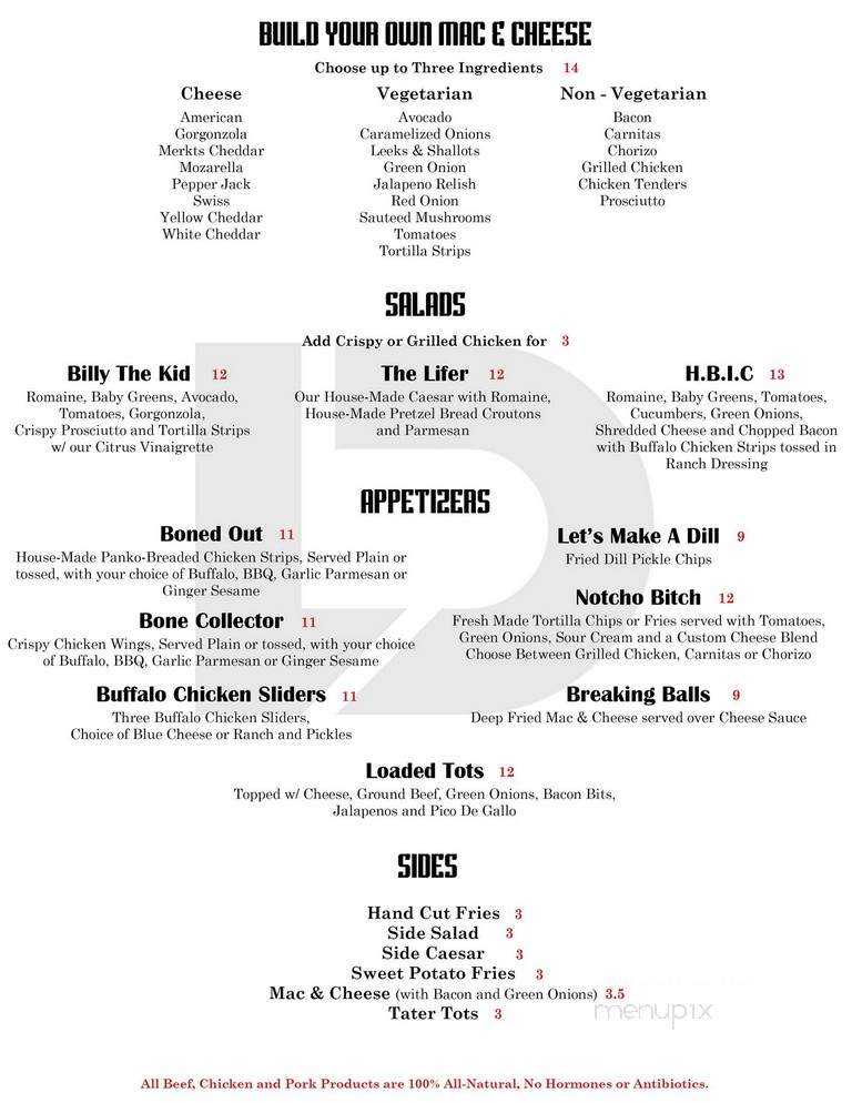 Lockdown Bar & Grill - Chicago, IL menu_pic