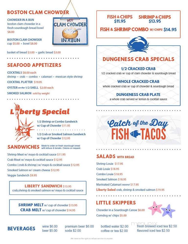 Liberty Fish Co. - Monterey, CA menu_pic