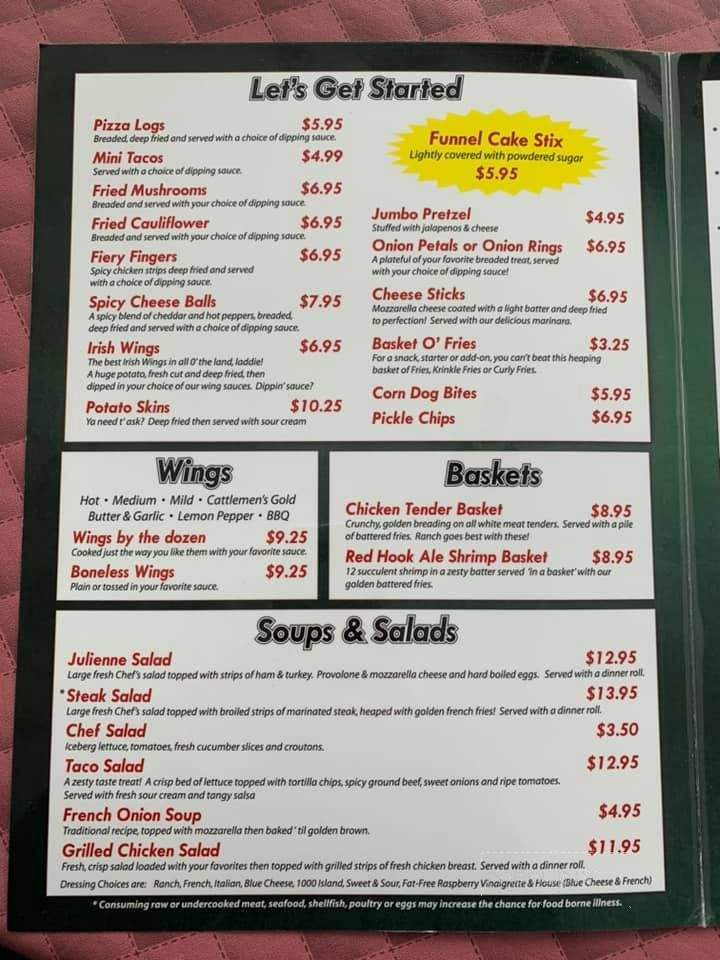 Model T Inn - Bradford, PA menu_pic