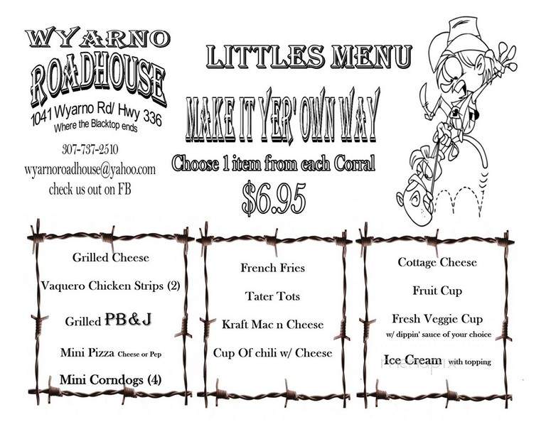 Wyarno Bar - Sheridan, WY menu_pic