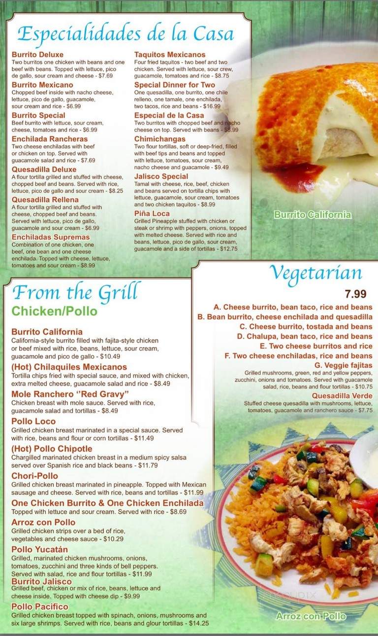 El Puerto Mexican Restaurant - Waynesboro, VA menu_pic