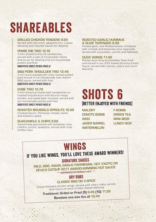 Menu of Tap House Grill in Oswego, IL 60543