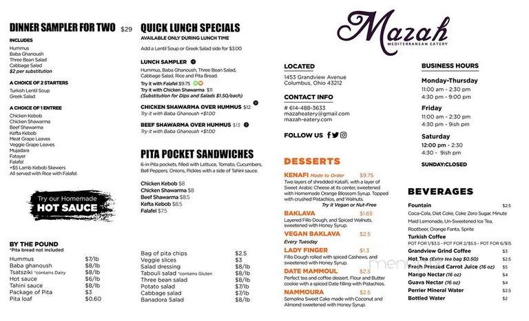 Mazah Mediterranean Eatery - Columbus, OH