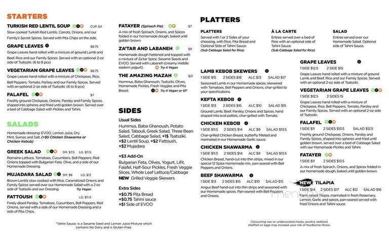 Mazah Mediterranean Eatery - Columbus, OH menu_pic