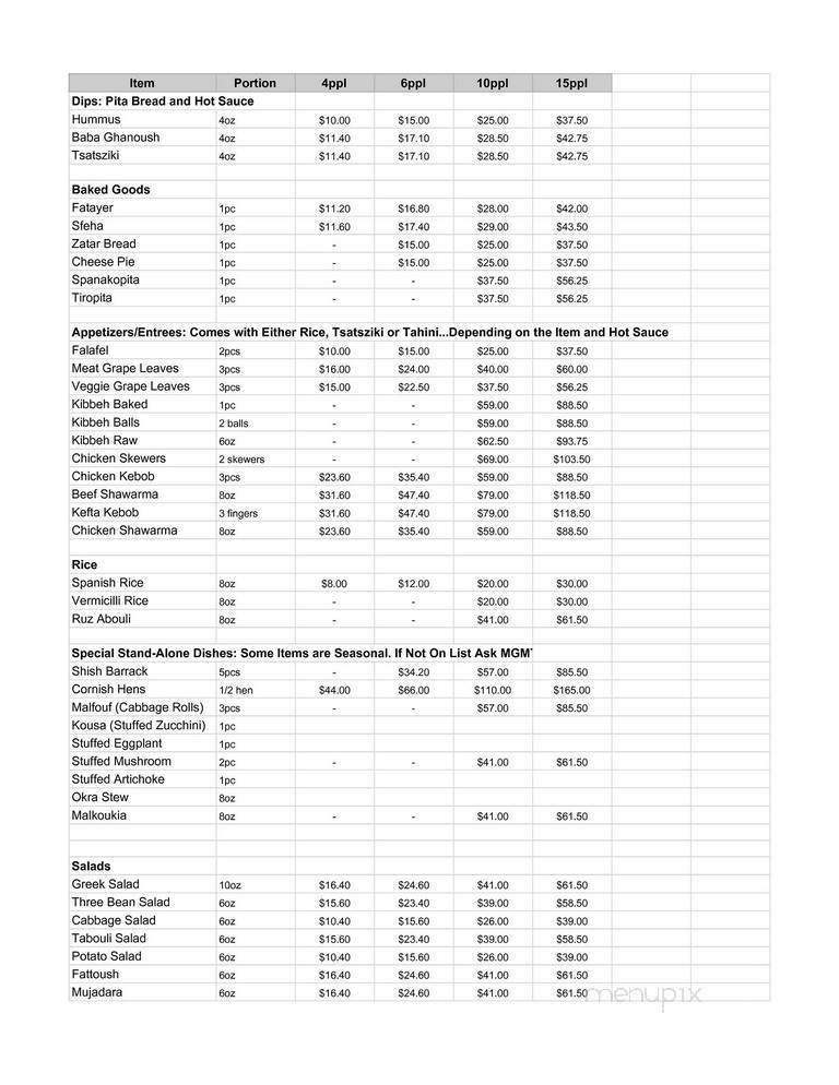 Mazah Mediterranean Eatery - Columbus, OH menu_pic