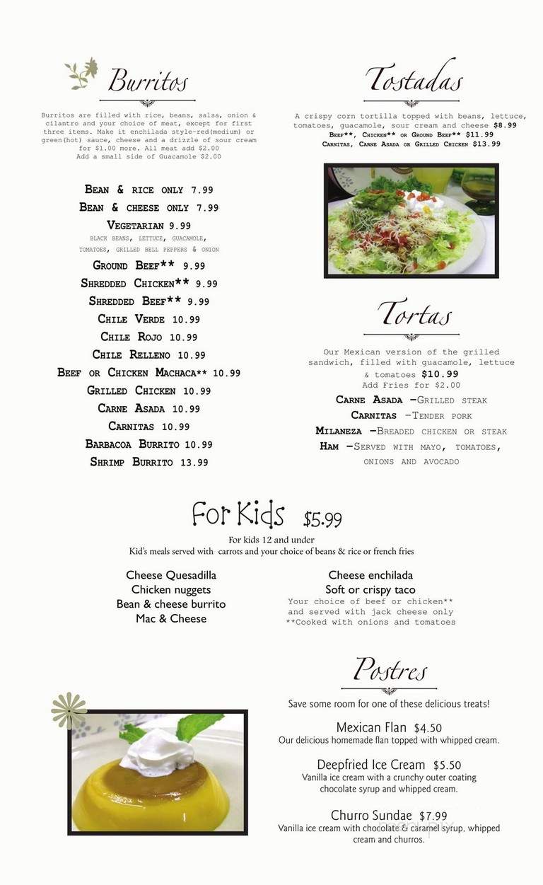 El Jacalito Mexican Food - Big Bear Lake, CA menu_pic