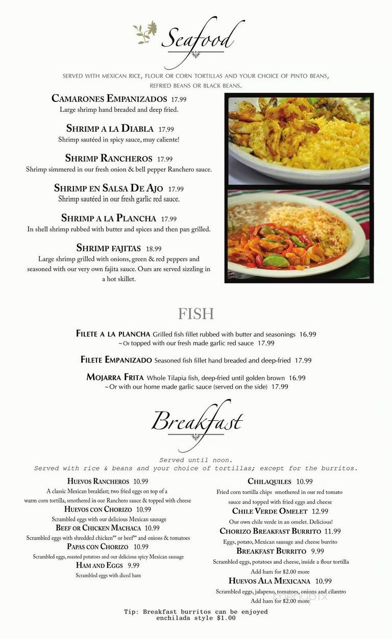 El Jacalito Mexican Food - Big Bear Lake, CA menu_pic