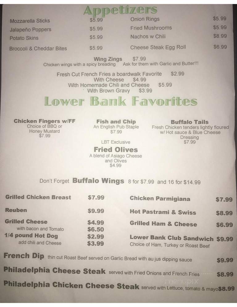 Lower Bank Tavern - Egg Harbor City, NJ menu_pic