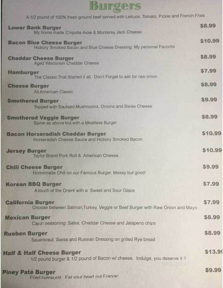 Lower Bank Tavern - Egg Harbor City, NJ menu_pic