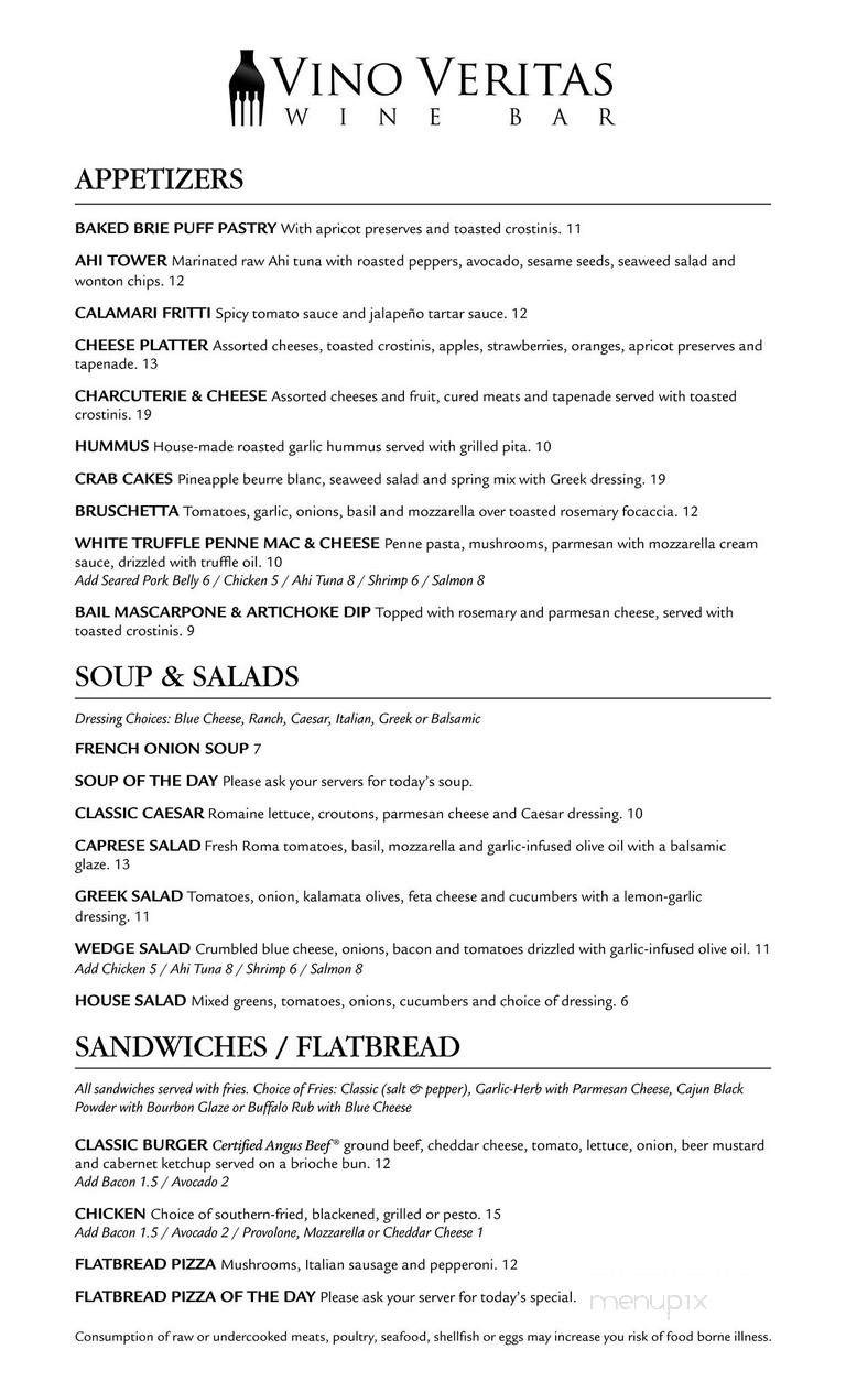 Vino Veritas - Riverside, CA menu_pic
