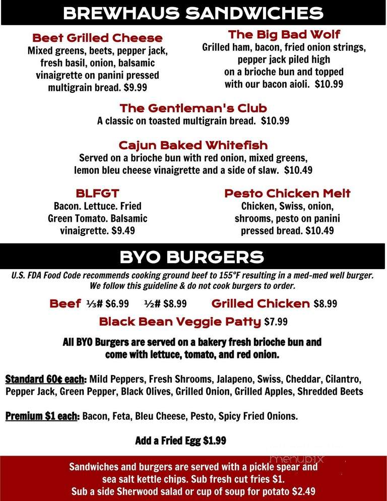 Sherwood Brewing Company - Shelby Township, MI menu_pic