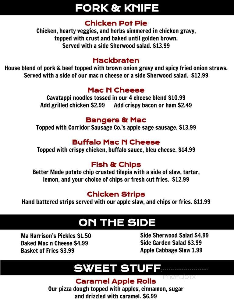 Sherwood Brewing Company - Shelby Township, MI menu_pic