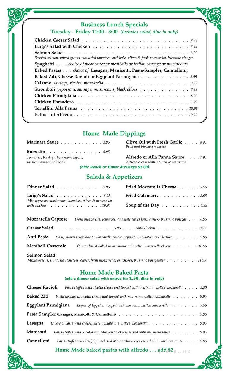 Luigi's Italian Cafe - Rockwall, TX menu_pic